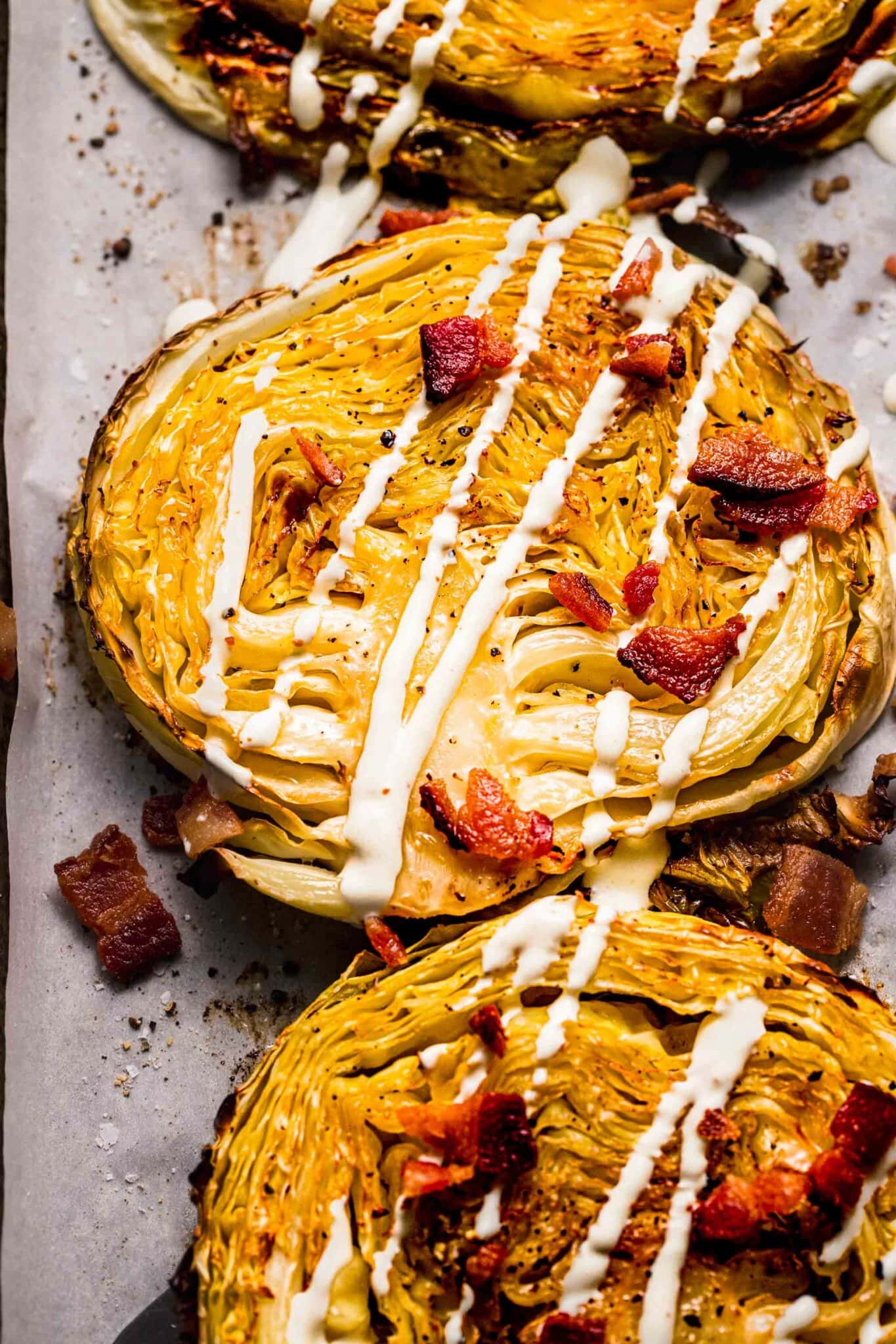 Cabbage Steaks with Bacon & Creamy Mustard Sauce - Platings + Pairings